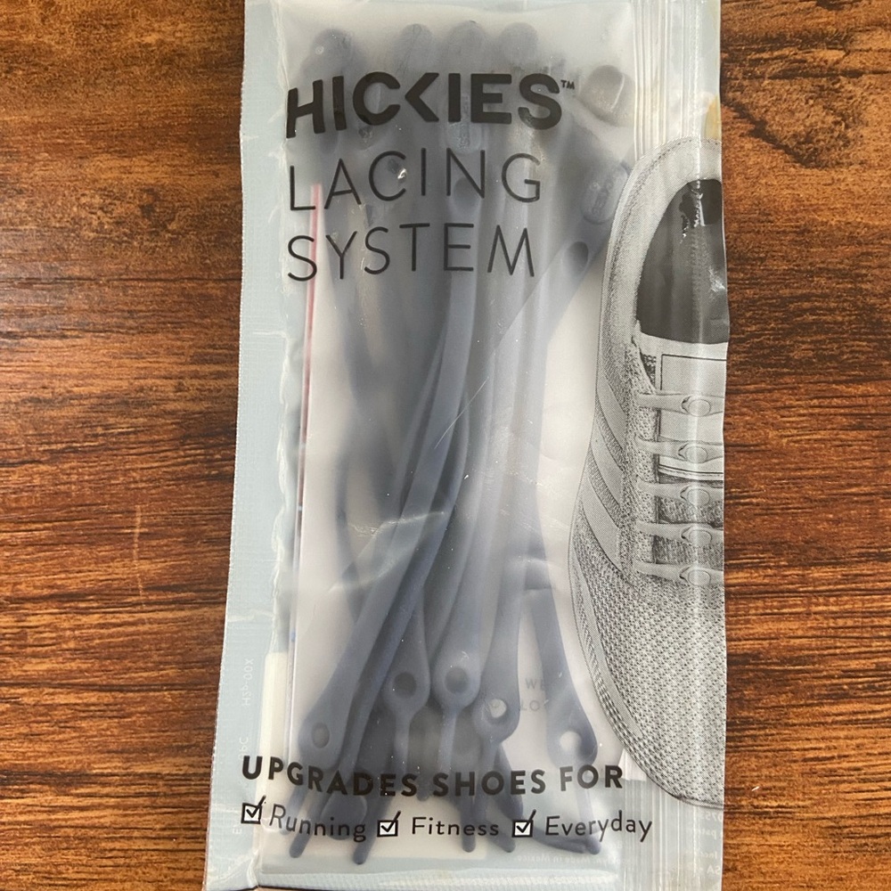🍀5 for $25🍀HICKIES No Tie Elastic Waterproof Shoelaces Navy Blue Lacing System
